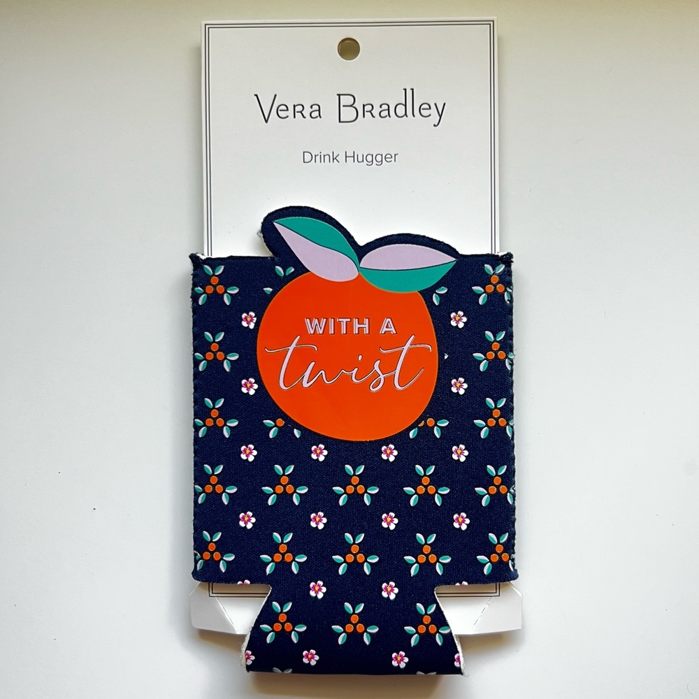 Vera Bradley Drink Hugger Koozie in Orange Twist